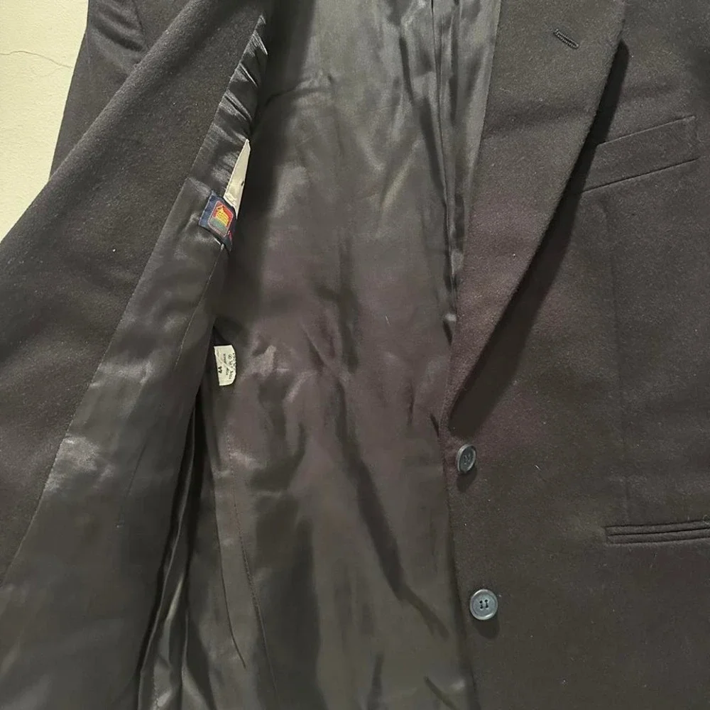Italian Colombo‎ Cashmere Blazer Mens EU 44 Black Luxury Tailored Jacket Vtg